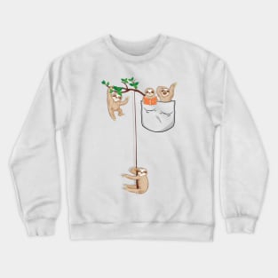 happy sloth family Habitat in Pocket Crewneck Sweatshirt